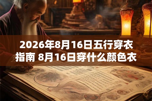 2026年8月16日五行穿衣指南 8月16日穿什么颜色衣服最旺运