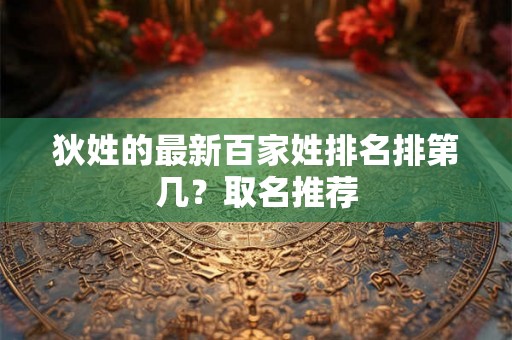 狄姓的最新百家姓排名排第几？取名推荐