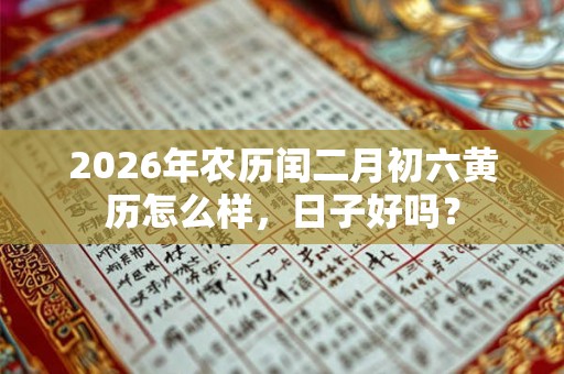 2026年农历闰二月初六黄历怎么样,日子好吗? 2026年农历闰二月初六黄历怎么样,日子好吗?