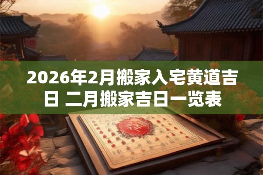 2026年2月搬家入宅黄道吉日 二月搬家吉日一览表 2026年2月搬家入宅黄道吉日 二月搬家吉日一览表