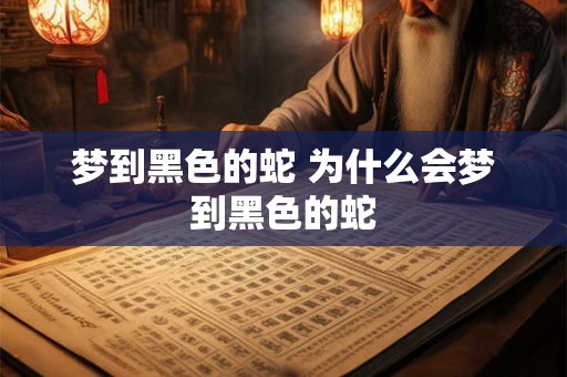 梦到黑色的蛇 为什么会梦到黑色的蛇 梦到黑色的蛇 为什么会梦到黑色的蛇