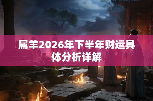 属羊2026年下半年财运具体分析详解