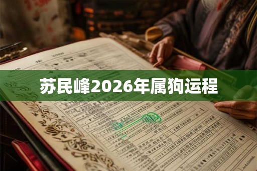 苏民峰2026年属狗运程