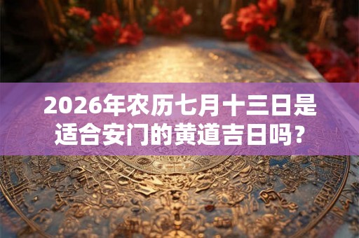 2026年农历七月十三日是适合安门的黄道吉日吗？