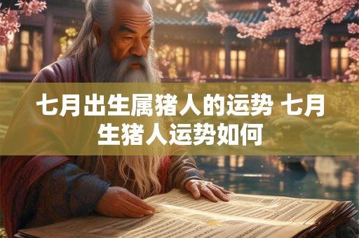 七月出生属猪人的运势 七月生猪人运势如何