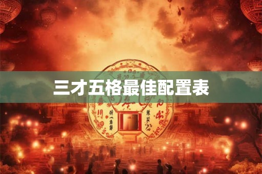 三才五格最佳配置表