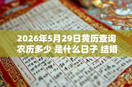 2026年5月29日黄历查询 农历多少 是什么日子 结婚吉时