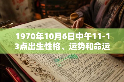 1970年10月6日中午11-13点出生性格、运势和命运 1970年10月6日中午11-13点出生性格、运势和命运