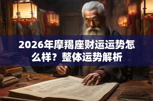 2026年摩羯座财运运势怎么样？整体运势解析