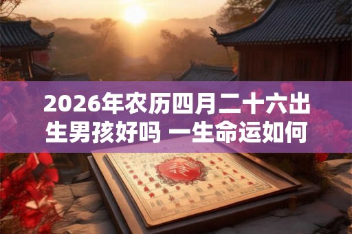 2026年农历四月二十六出生男孩好吗 一生命运如何