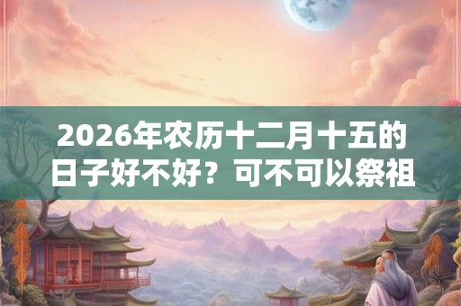 2026年农历十二月十五的日子好不好?可不可以祭祖? 2026年农历十二月十五的日子好不好?可不可以祭祖?
