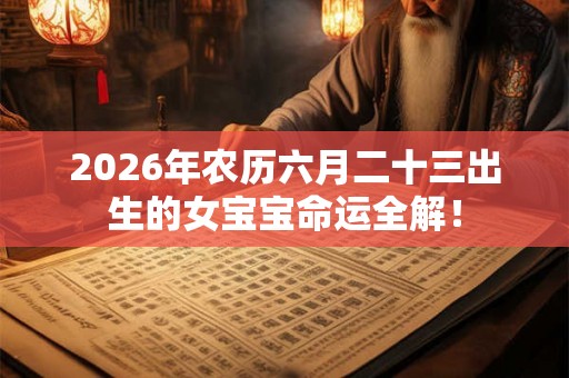 2026年农历六月二十三出生的女宝宝命运全解！