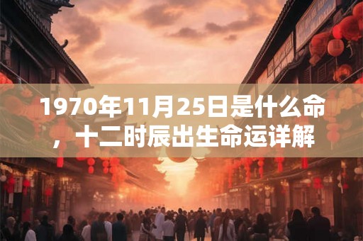 1970年11月25日是什么命，十二时辰出生命运详解