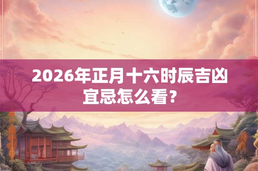 2026年正月十六时辰吉凶宜忌怎么看？