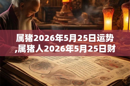 属猪2026年5月25日运势,属猪人2026年5月25日财运,生肖猪2026年5月25日运势 属猪2026年5月25日运势,属猪人2026年5月25日财运,生肖猪2026年5月25日运势