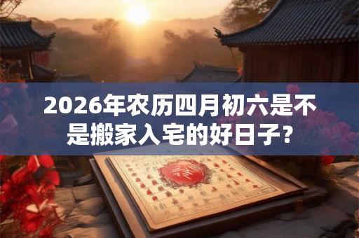 2026年农历四月初六是不是搬家入宅的好日子？