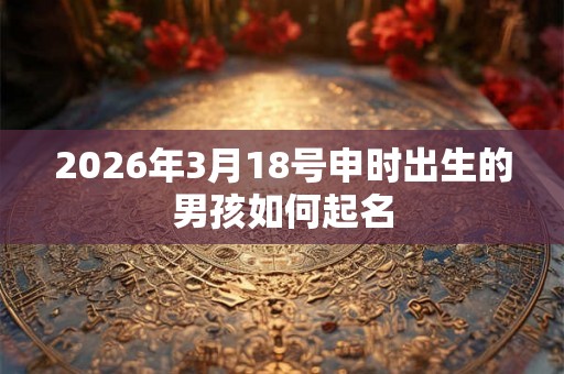 2026年3月18号申时出生的男孩如何起名