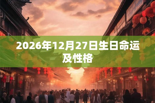 2026年12月27日生日命运及性格
