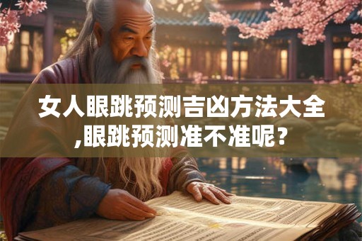 女人眼跳预测吉凶方法大全,眼跳预测准不准呢? 女人眼跳预测吉凶方法大全,眼跳预测准不准呢?