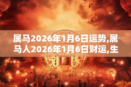 属马2026年1月6日运势,属马人2026年1月6日财运,生肖马2026年1月6日运势