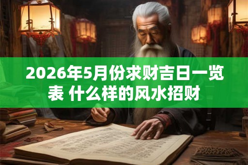 2026年5月份求财吉日一览表 什么样的风水招财