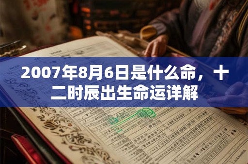 2007年8月6日是什么命，十二时辰出生命运详解