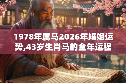 1978年属马2026年婚姻运势,43岁生肖马的全年运程