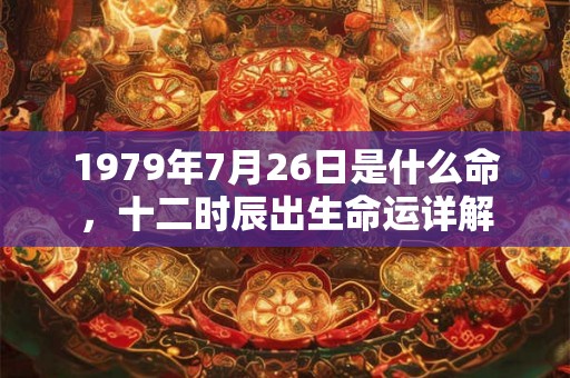 1979年7月26日是什么命，十二时辰出生命运详解