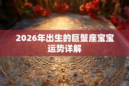 2026年出生的巨蟹座宝宝运势详解