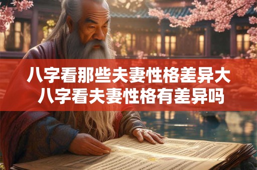 八字看那些夫妻性格差异大 八字看夫妻性格有差异吗