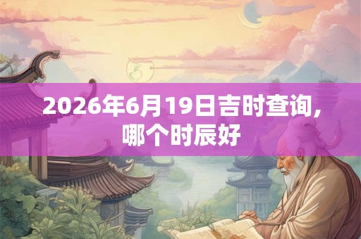 2026年6月19日吉时查询,哪个时辰好