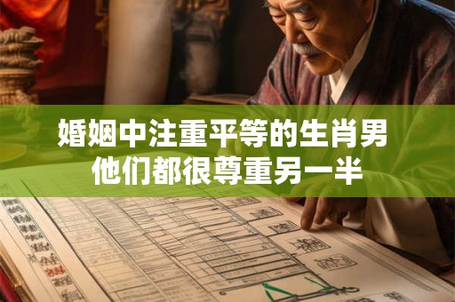 婚姻中注重平等的生肖男 他们都很尊重另一半