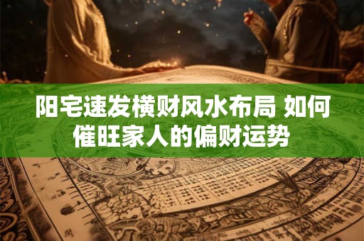 阳宅速发横财风水布局 如何催旺家人的偏财运势