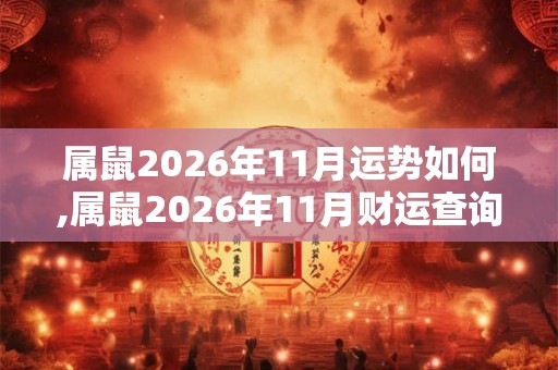 属鼠2026年11月运势如何,属鼠2026年11月财运查询
