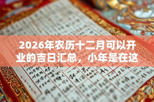 2026年农历十二月可以开业的吉日汇总，小年是在这个月？