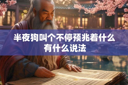 半夜狗叫个不停预兆着什么 有什么说法