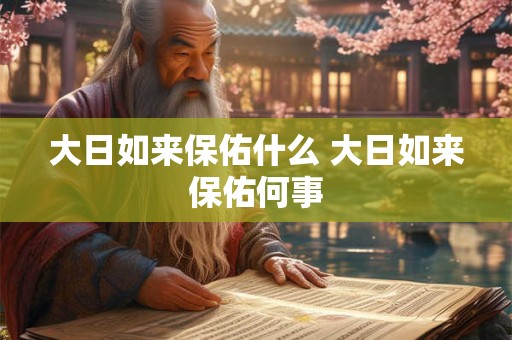 大日如来保佑什么 大日如来保佑何事