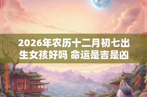 2026年农历十二月初七出生女孩好吗 命运是吉是凶