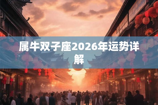属牛双子座2026年运势详解