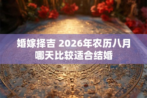 婚嫁择吉 2026年农历八月哪天比较适合结婚