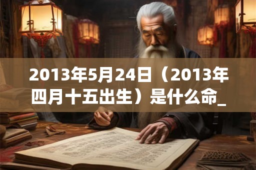 2013年5月24日（2013年四月十五出生）是什么命_命运如何