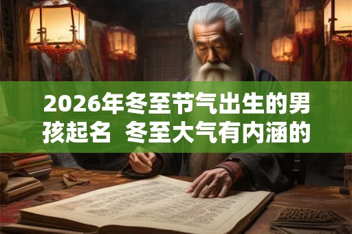 2026年冬至节气出生的男孩起名  冬至大气有内涵的男孩名字