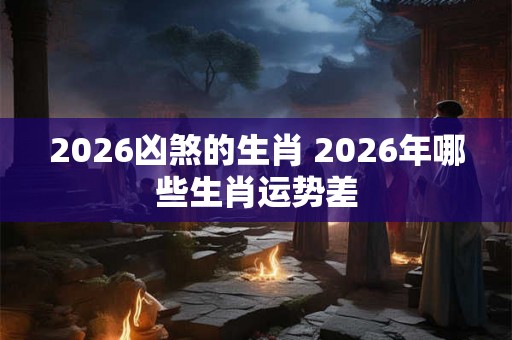 2026凶煞的生肖 2026年哪些生肖运势差