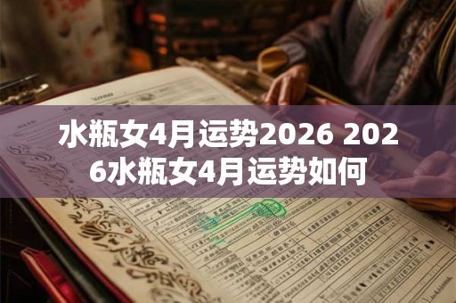 水瓶女4月运势2026 2026水瓶女4月运势如何 水瓶女4月运势2026 2026水瓶女4月运势如何