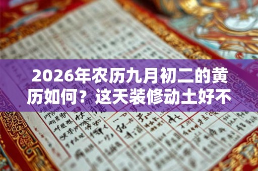 2026年农历九月初二的黄历如何？这天装修动土好不好？