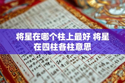 将星在哪个柱上最好 将星在四柱各柱意思 将星在哪个柱上最好 将星在四柱各柱意思