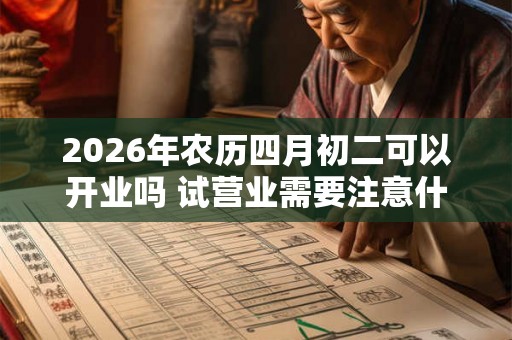 2026年农历四月初二可以开业吗 试营业需要注意什么