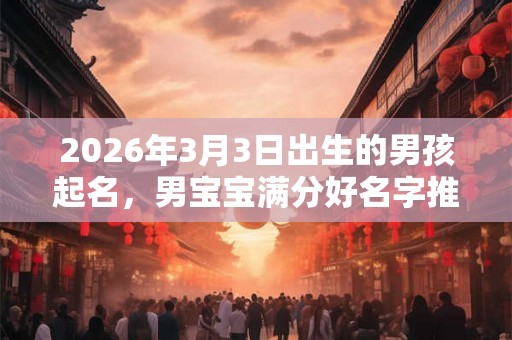 2026年3月3日出生的男孩起名，男宝宝满分好名字推荐