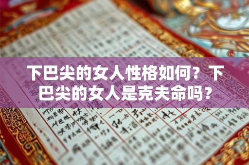 下巴尖的女人性格如何？下巴尖的女人是克夫命吗？