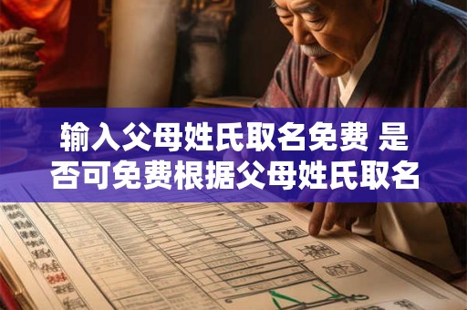 输入父母姓氏取名免费 是否可免费根据父母姓氏取名